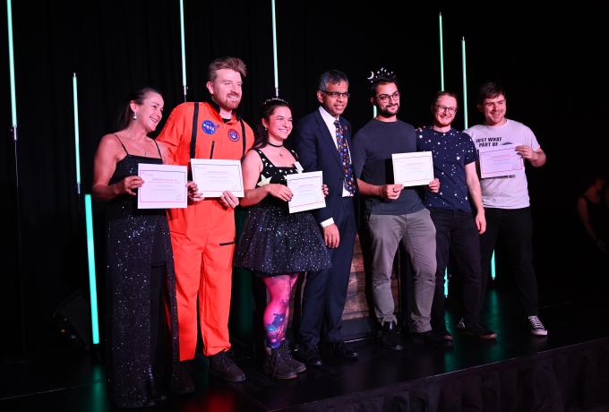 Siddharthan Chandran with prize winners