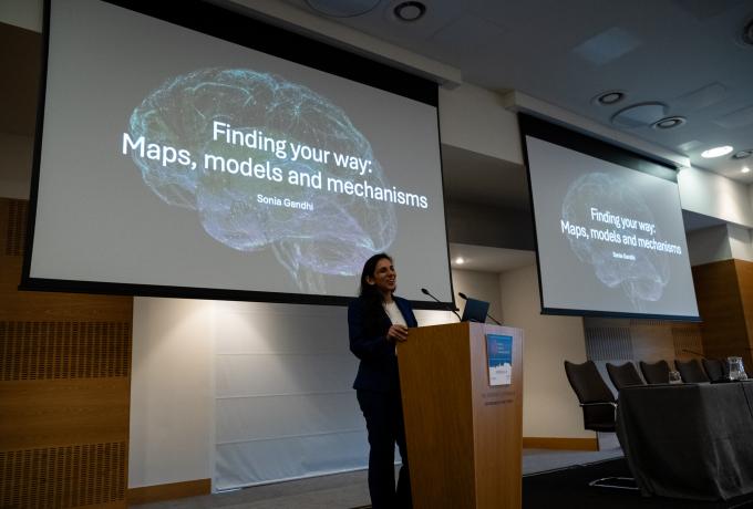 Prof Sonia Ghandi on stage at SCMND 2025