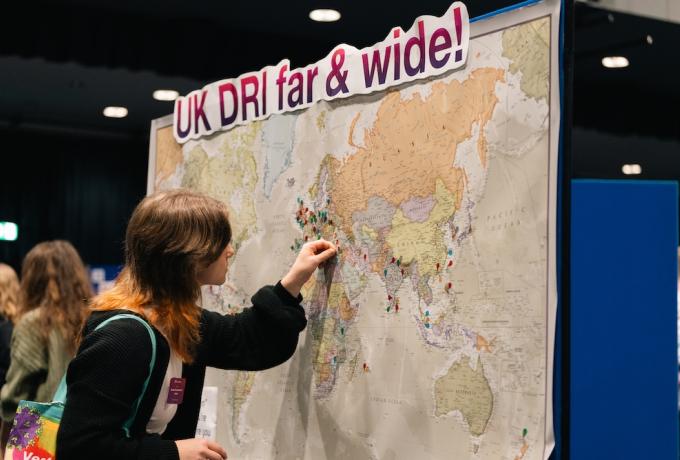 A map for attendees to plot where they have come from