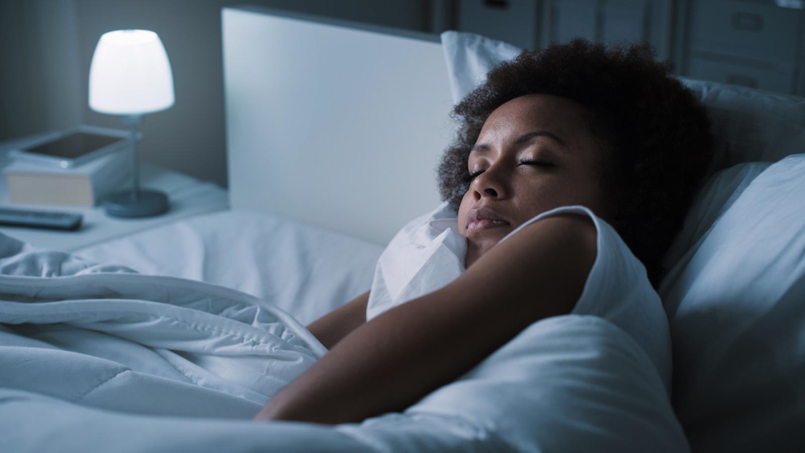 Woman sleeping in bed