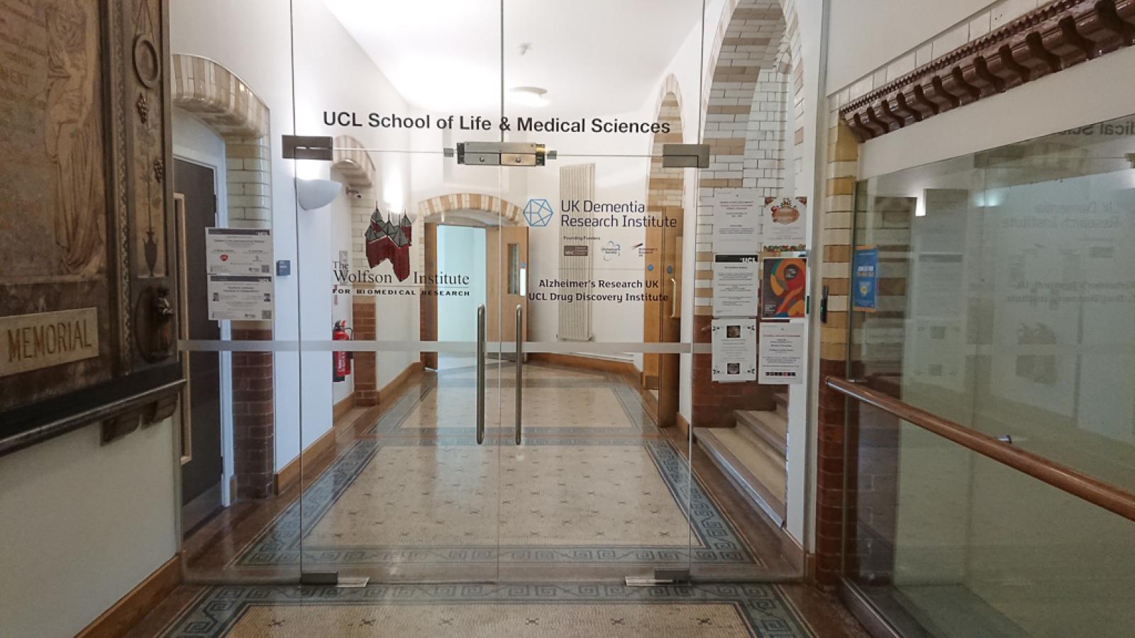 Entrance to the UK DRI at UCL labs