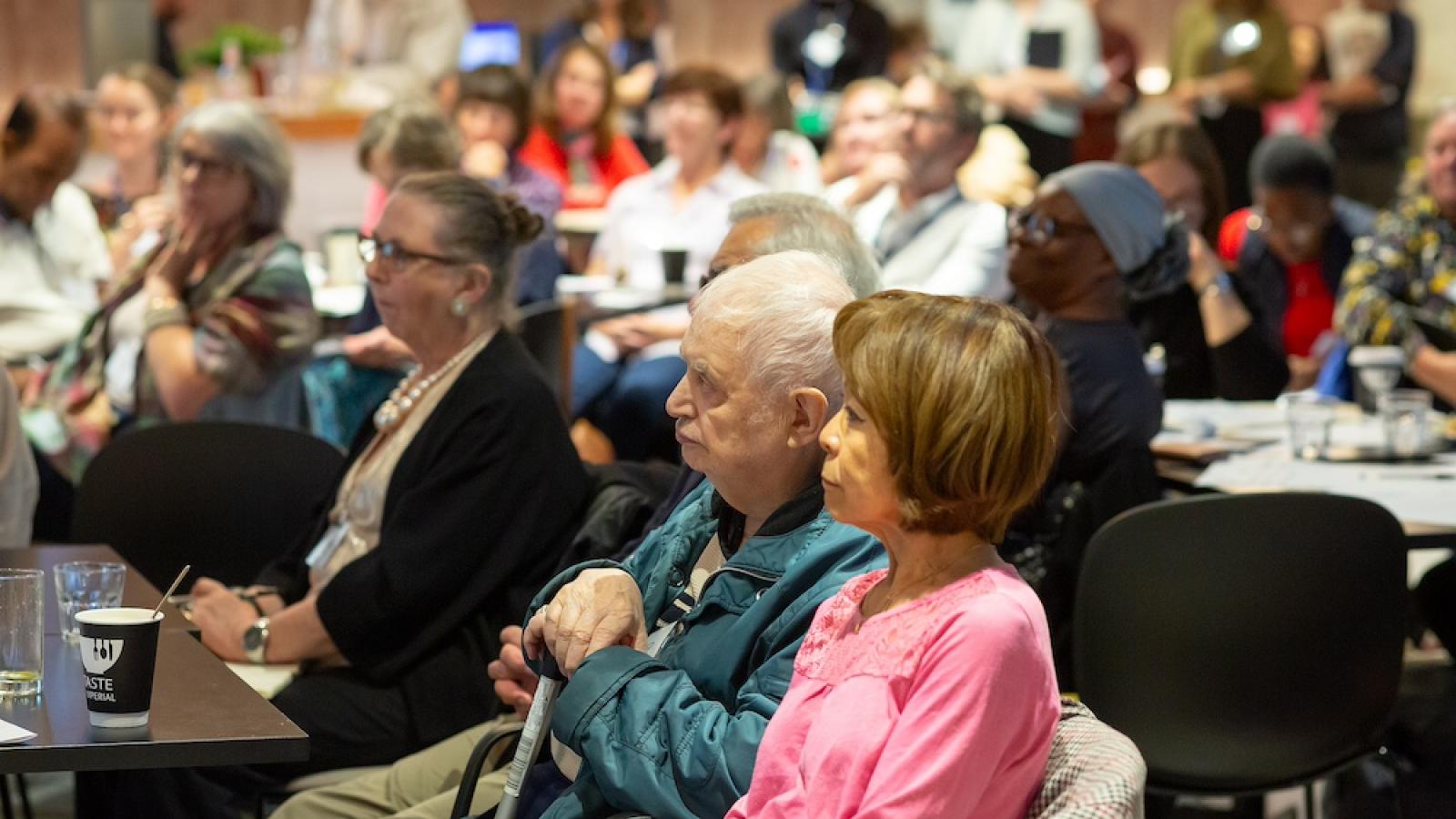Audience members at an event