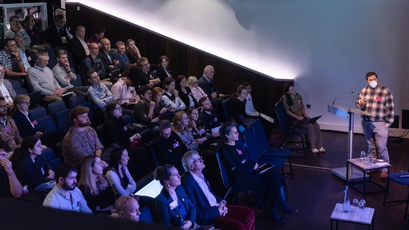 A researcher presents at the CVDR launch event