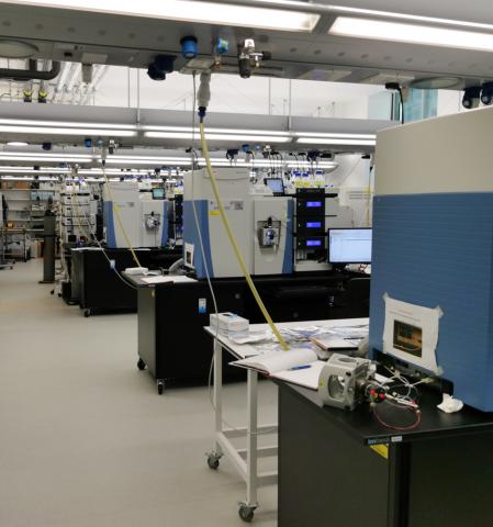 Proteomics platform room with equipment