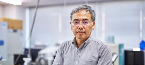 Male with grey hair and glasses