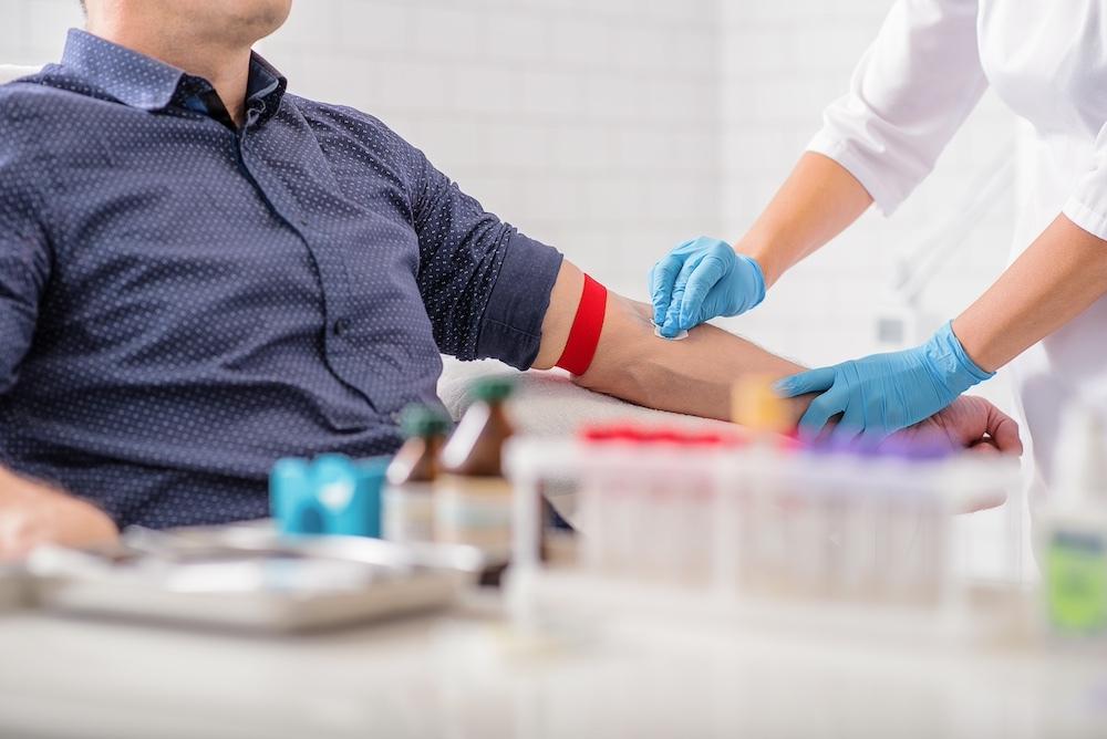 A person receiving a blood test