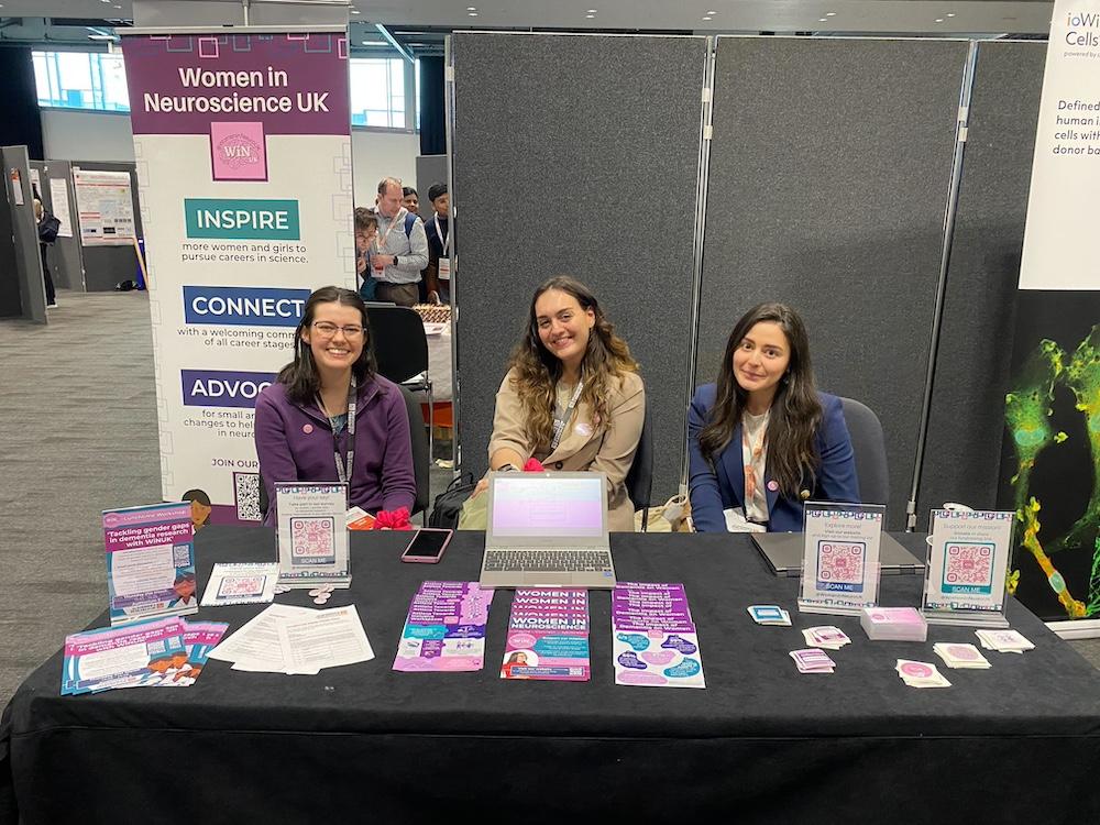 The Women in Neuroscience UK stand at ARUK 2025