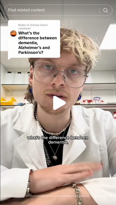 A screenshot from Toby's tiktok channel